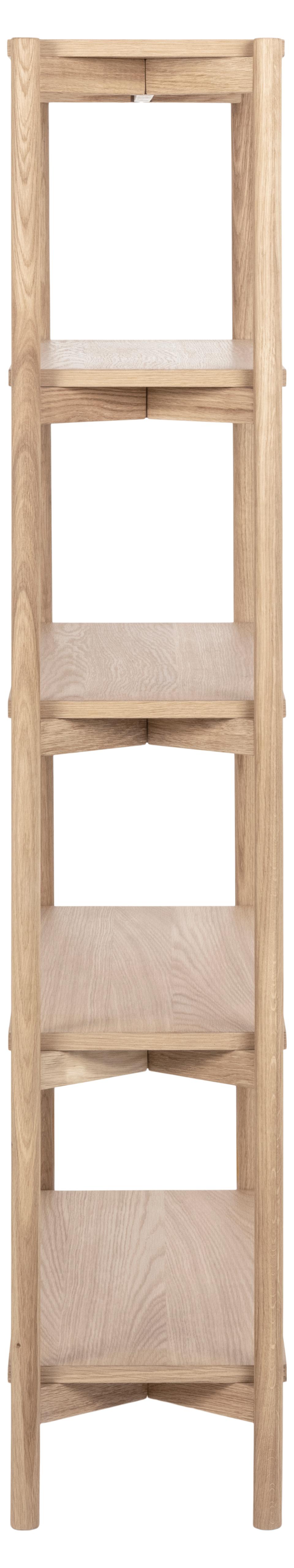 Braidwood Bookcase Shelving Unit In White Oiled Oak With 4 Shelves 86x30x160 cm