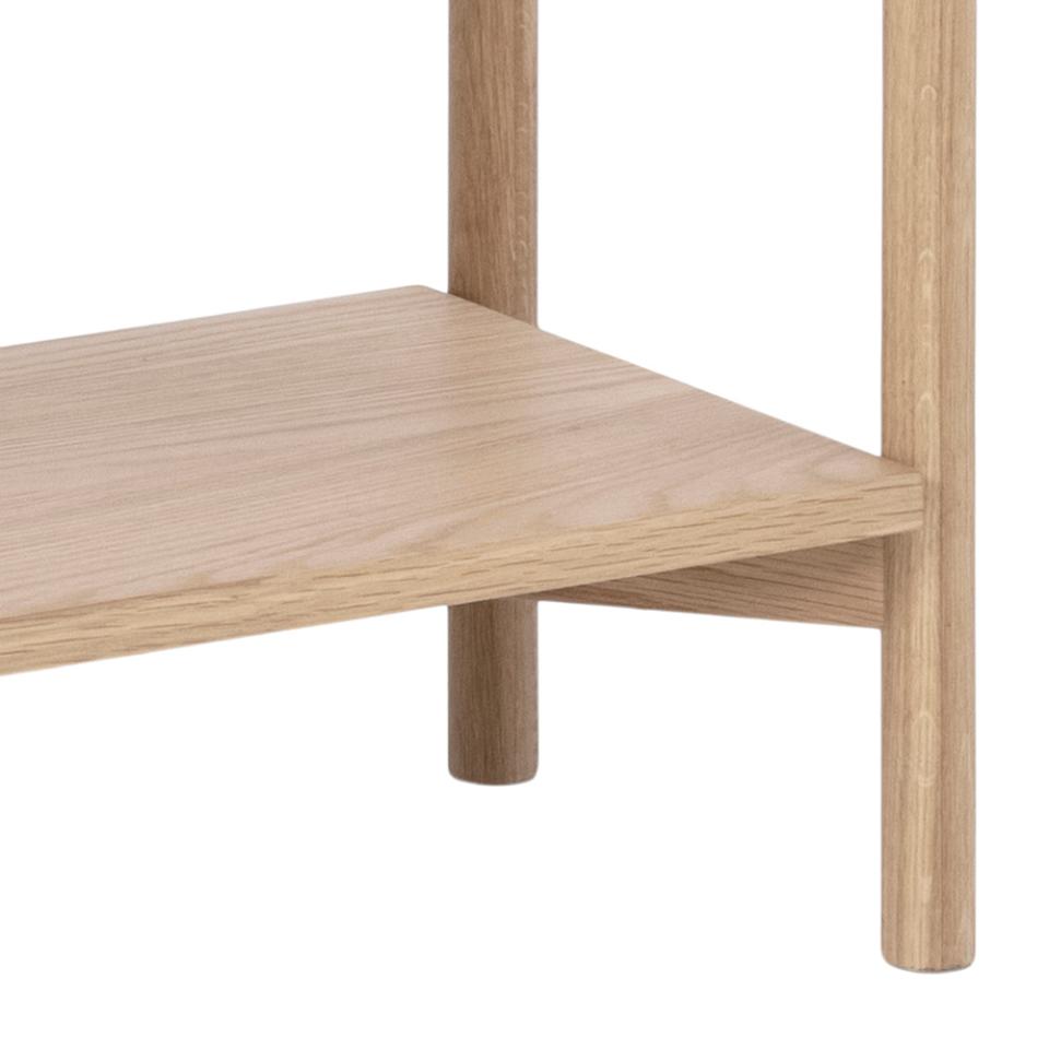 Braidwood Bookcase Shelving Unit In White Oiled Oak With 4 Shelves 86x30x160 cm