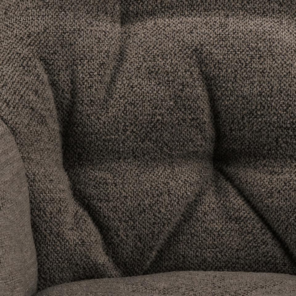 Brooke Armrest Fabric Dining Chair In Beautiful Taupe Tufting, Set Of 2 Chairs