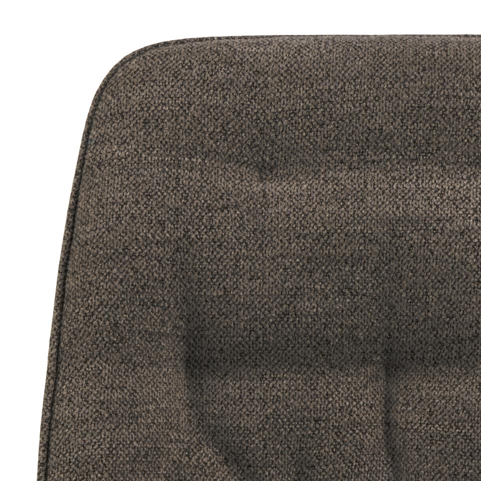 Brooke Fabric Dining Chair In Taupe With Stylish Black Steel Legs And Tufting, Set Of 2 Chairs