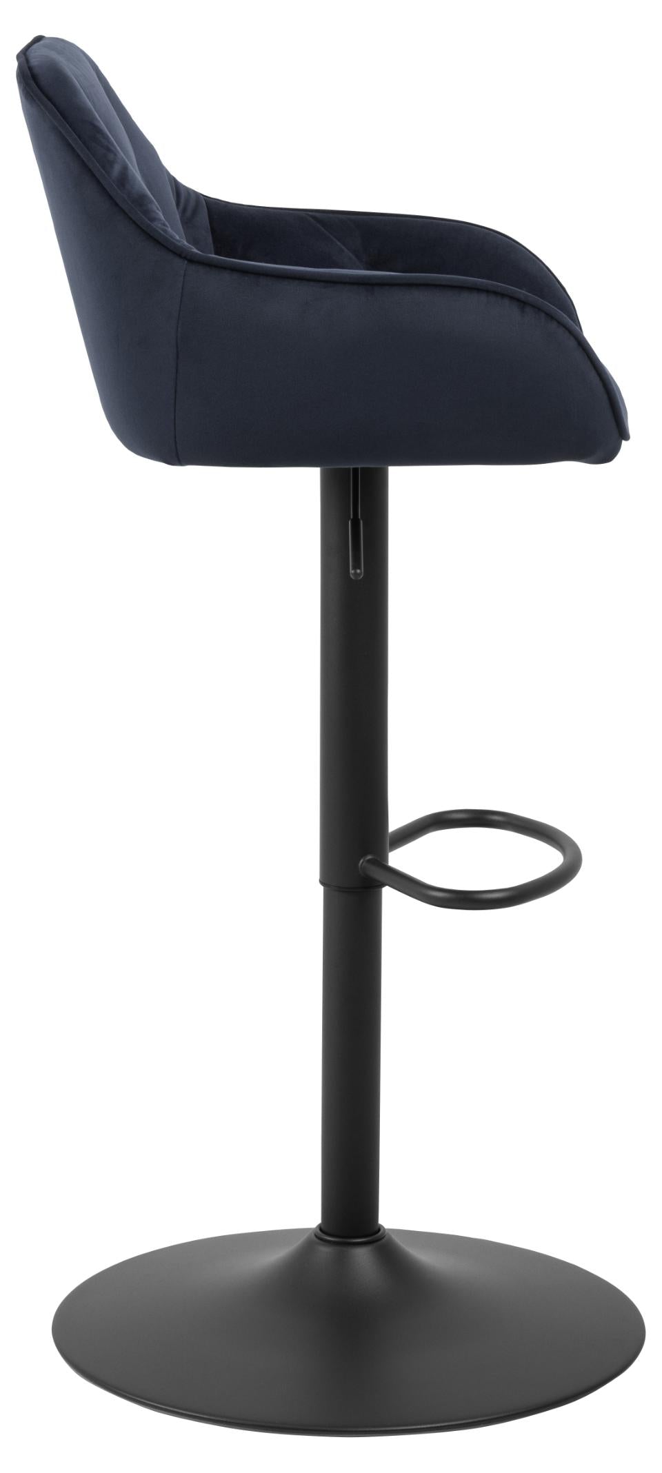 Brooke Fabric Bar Stool In Blue With Metal Legs, Set Of 2 Adjustable Bar stools