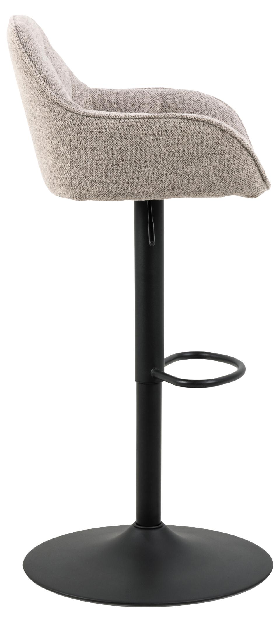 Brooke Monza Fabric Bar Stool Pair- Set of 2 In Beige With Footrest, Swivel and Height Adjust Bar stools