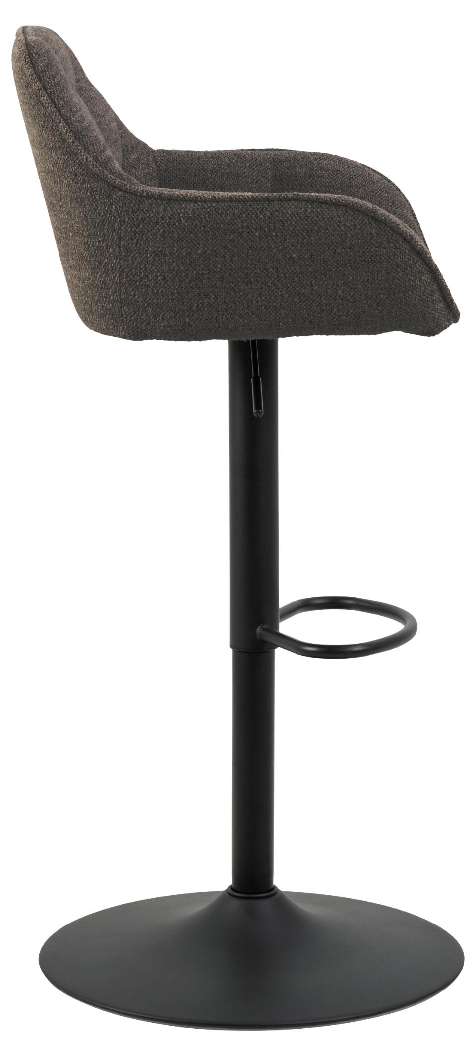 Brooke Taupe Fabric Bar Stool With Footrest, Set Of 2 Height Adjust Grey Brown Barstools