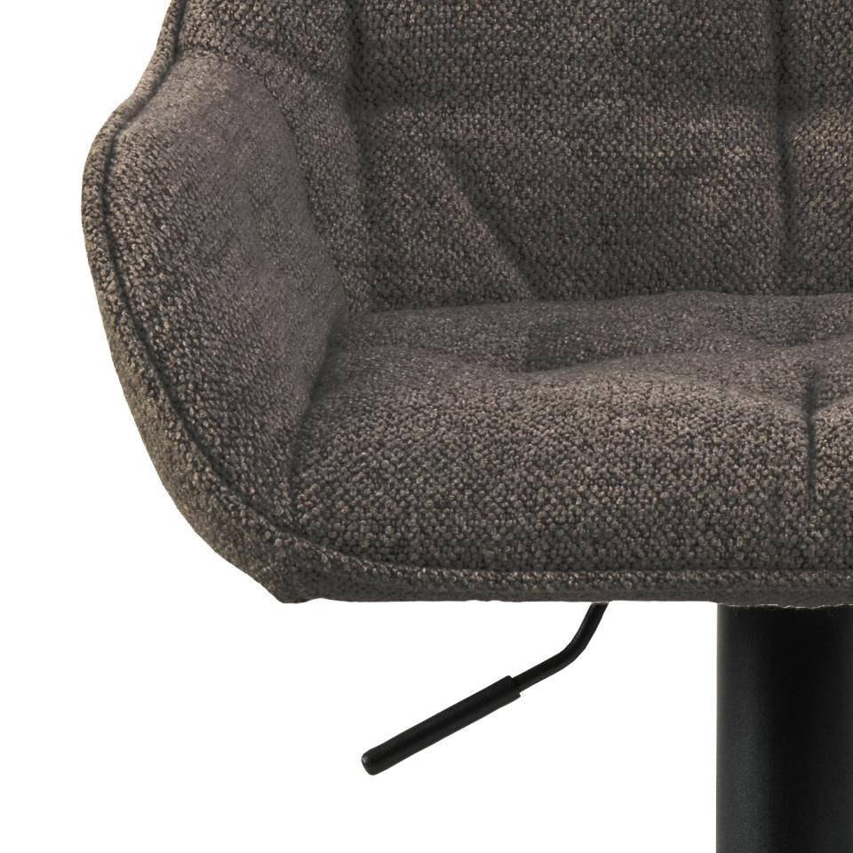 Brooke Taupe Fabric Bar Stool With Footrest, Set Of 2 Height Adjust Grey Brown Barstools