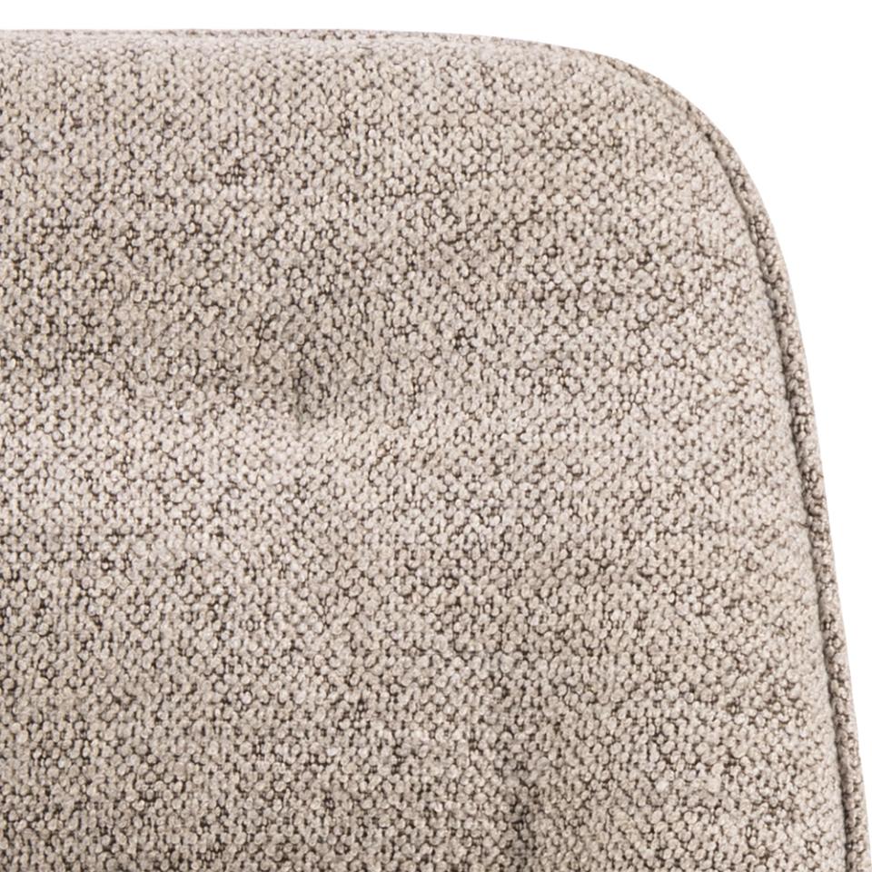 Brooke Fabric Dining Chair In Beige With Stylish Black Steel Legs And Tufting, Set Of 2 Chairs