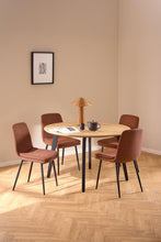 Load image into Gallery viewer, Cadiz Round Oak Dining Table, Metal Legs 4 To 6 Seats 120cm
