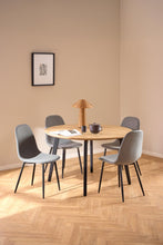 Load image into Gallery viewer, Cadiz Round Oak Dining Table, Metal Legs 4 To 6 Seats 120cm
