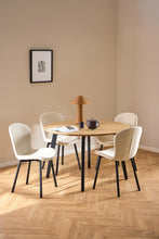 Load image into Gallery viewer, Cadiz Round Oak Dining Table, Metal Legs 4 To 6 Seats 120cm

