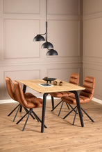 Load image into Gallery viewer, Cadiz Oak Rectangle Dining Table, Metal Legs 4 To 6 Seats 160x90x75cm
