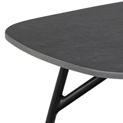 Caracas Large Coffee Table In Black Ceramic With Steel Base 120cm