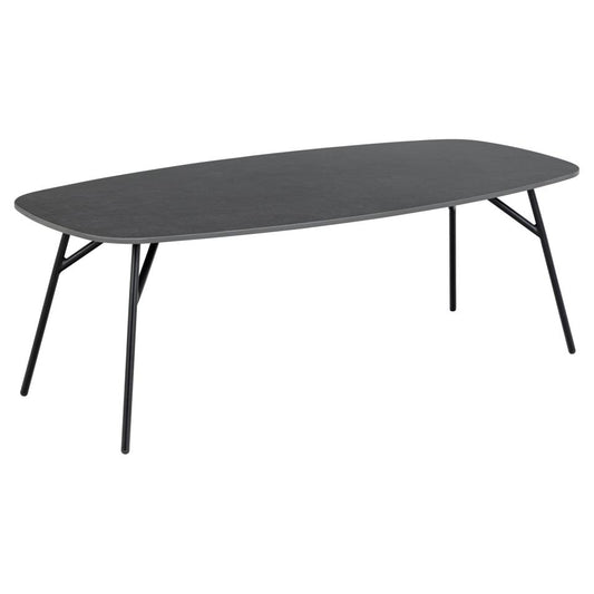 Caracas Large Coffee Table In Black Ceramic With Steel Base 120cm