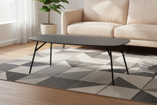 Load image into Gallery viewer, Caracas Large Coffee Table In Black Ceramic With Steel Base 120cm

