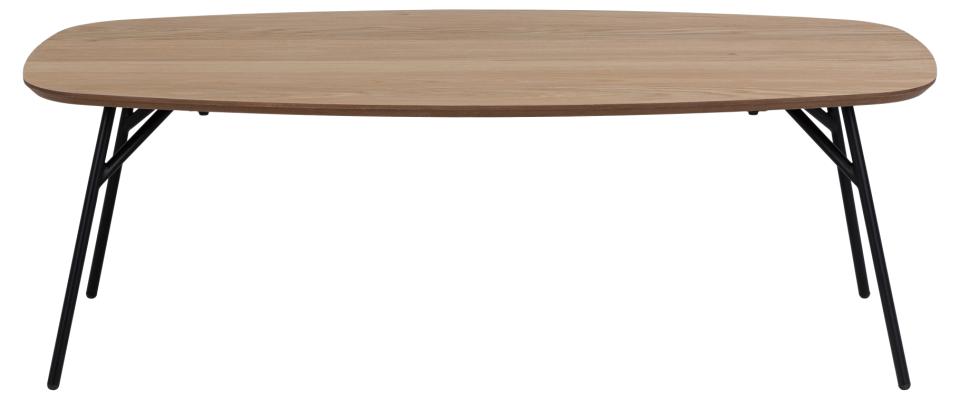 Caracas Large Coffee Table In Oak With Steel Base 120cm