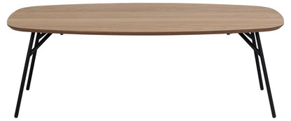 Caracas Large Coffee Table In Oak With Steel Base 120cm