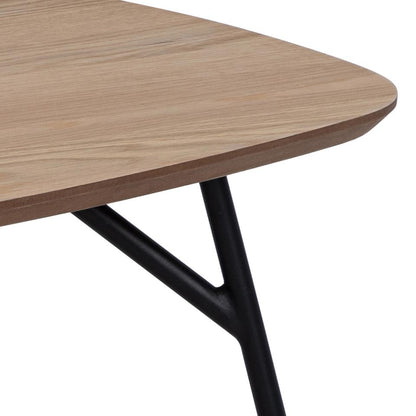 Caracas Large Coffee Table In Oak With Steel Base 120cm