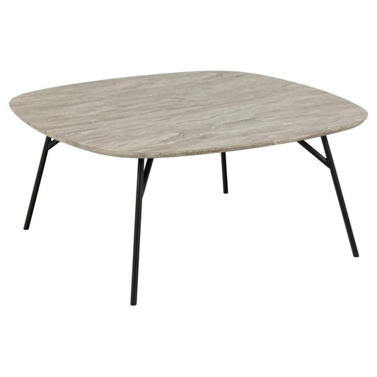Caracas Square Coffee Table In Grey With Steel Base 90 x 90 cm
