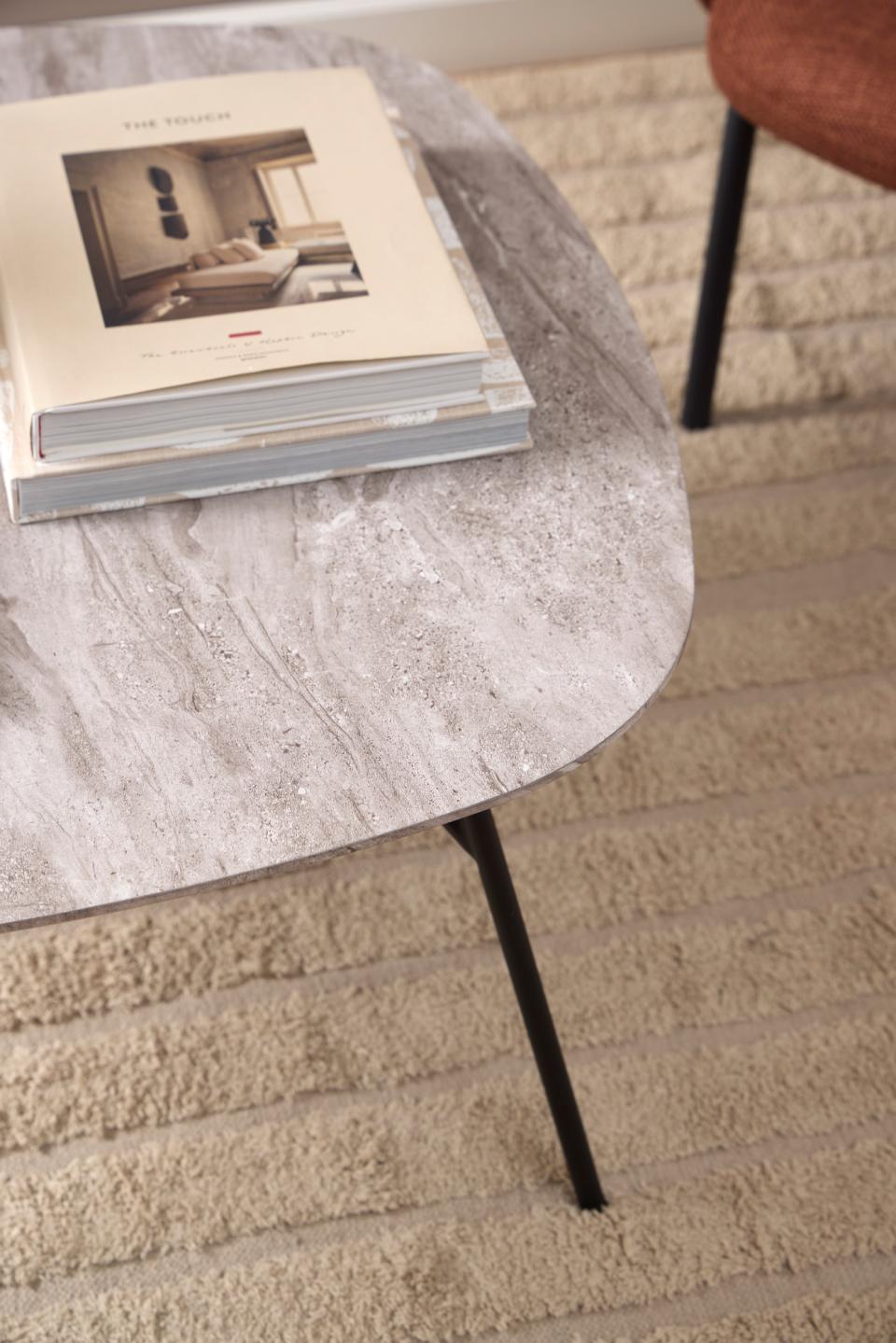 Caracas Square Coffee Table In Grey With Steel Base 90 x 90 cm