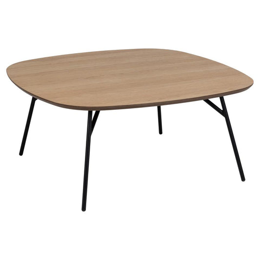 Caracas Square Coffee Table In Oak With Steel Base 90 x 90 cm