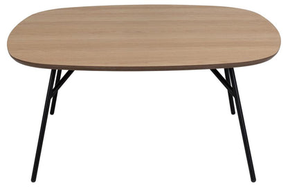 Caracas Square Coffee Table In Oak With Steel Base 90 x 90 cm