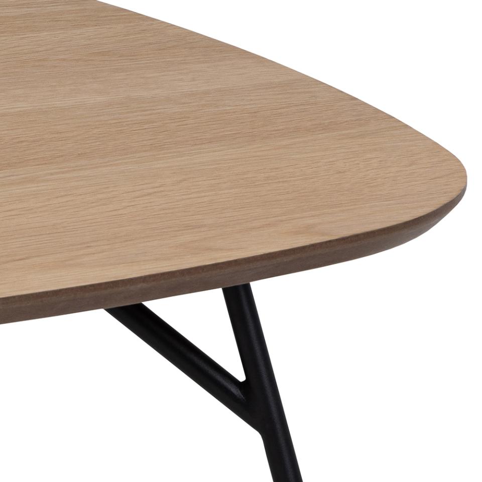 Caracas Square Coffee Table In Oak With Steel Base 90 x 90 cm