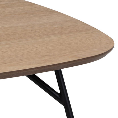 Caracas Square Coffee Table In Oak With Steel Base 90 x 90 cm