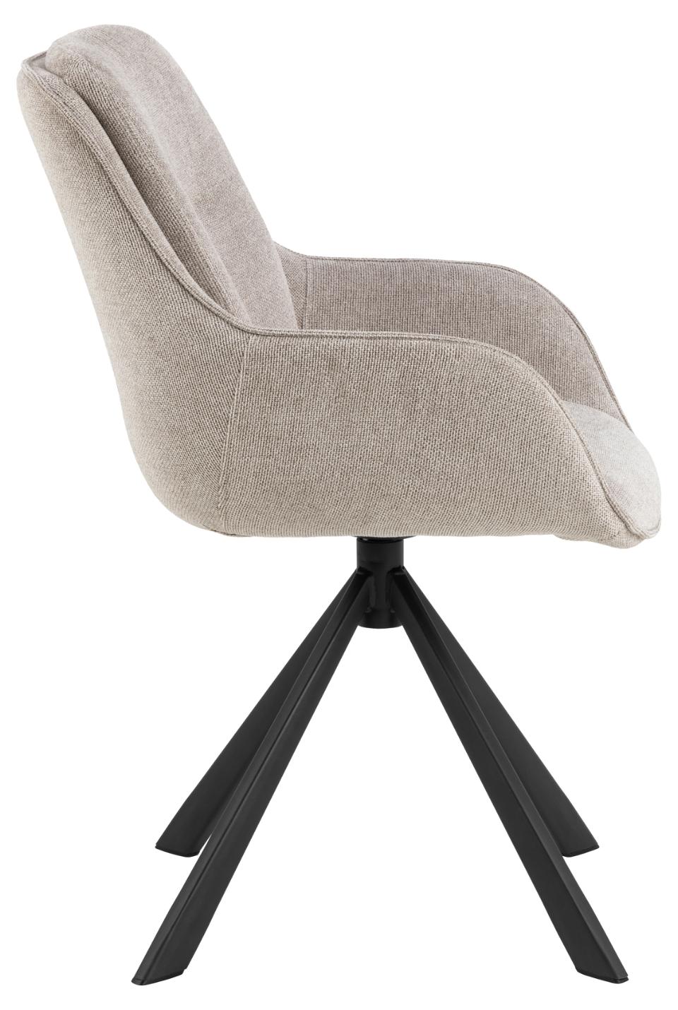 Carrie Comfort Upholstered Fabric Swivel Dining Chair With Armrests And Metal Legs, Set Of 2