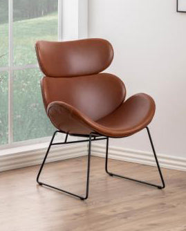 Cazar Comfort Lounge Resting Chair In Stylish Leather Look Brandy
