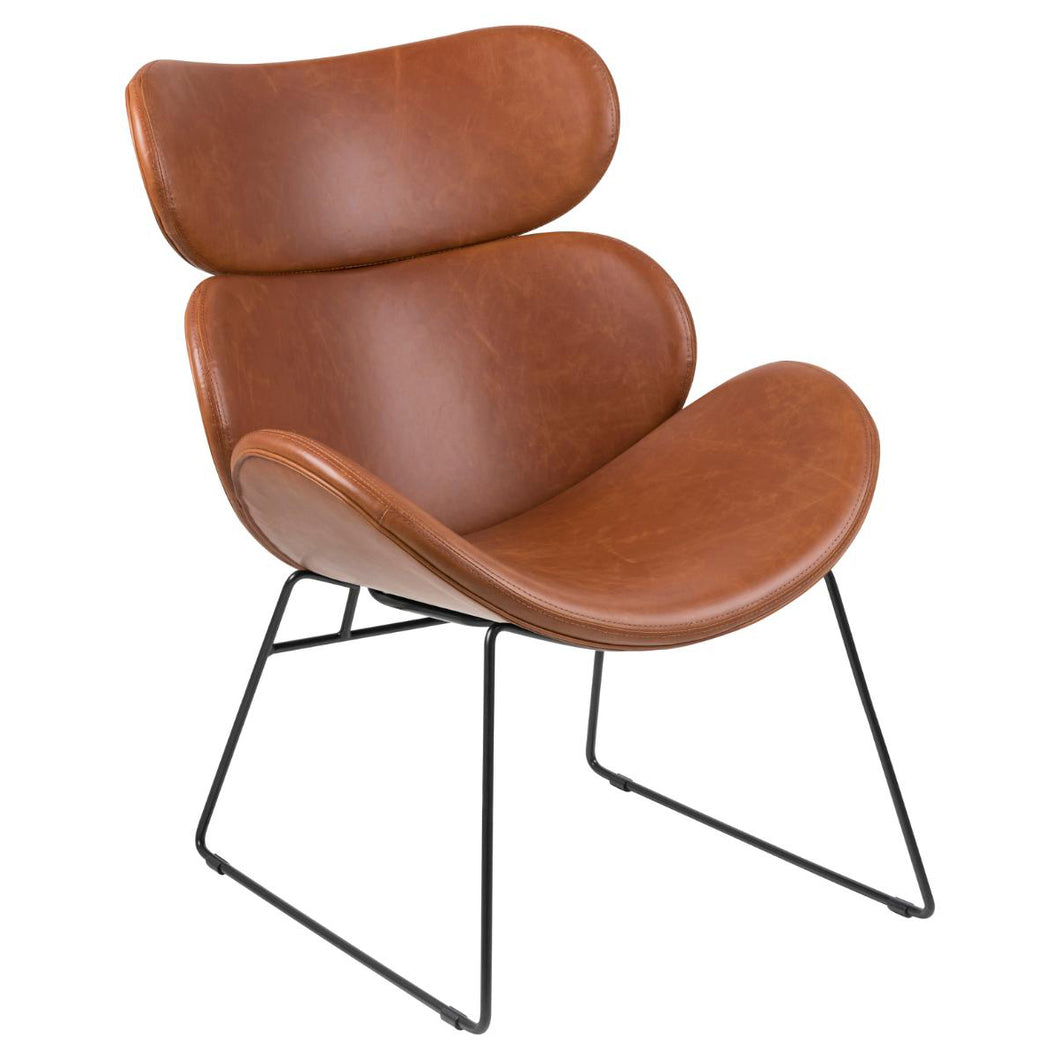 Cazar Comfort Lounge Resting Chair In Stylish Leather Look Brandy