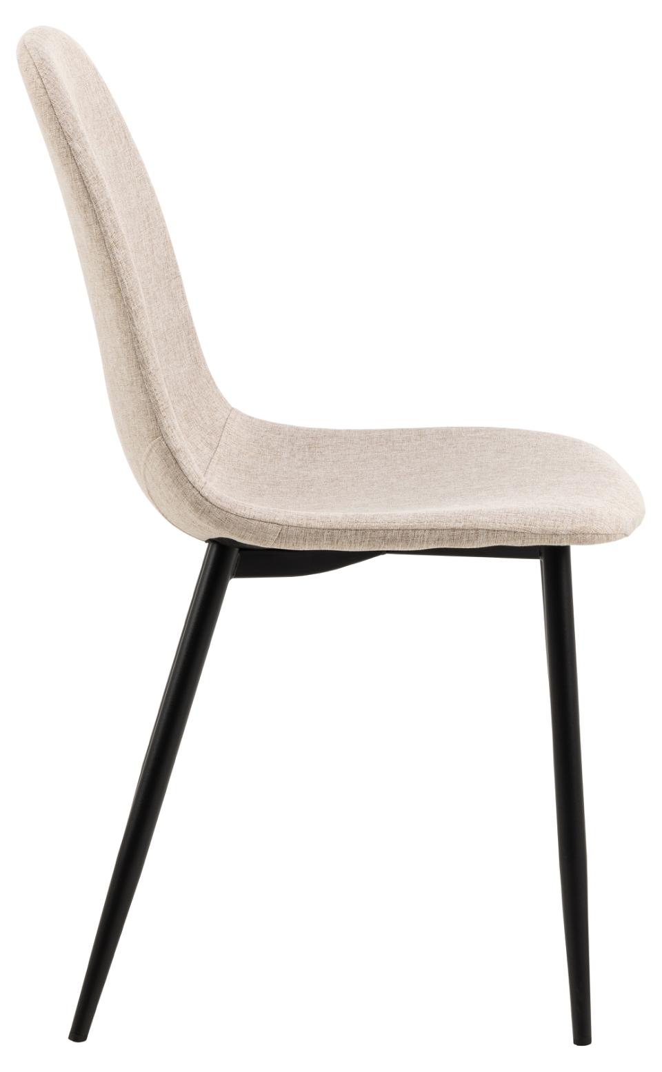 Celia Fabric Dining Chair In Beige With Stylish Black Steel Legs , Set Of 4 Chairs