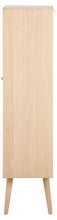 Load image into Gallery viewer, Tall light wood cabinet with four legs on a white background
