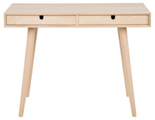 Load image into Gallery viewer, Wooden desk with two drawers on a white background
