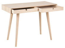 Load image into Gallery viewer, Wooden desk with two drawers on a white background
