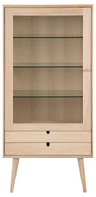 Load image into Gallery viewer, Century Display Cabinet With Door And 2 Drawers White Oiled Oak 72x36x143cm
