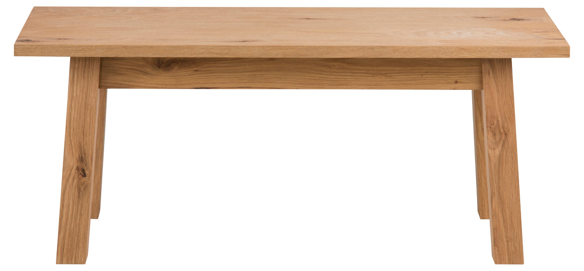Stylish Chara Oak Bench Oil Treated Modern Dining Furniture Range 110x38x46