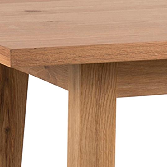 Chara Bar Table In Brown Wild Oak With Metal Footrest 117x58x105 cm