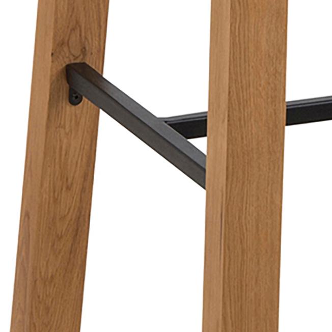 Chara Bar Table In Brown Wild Oak With Metal Footrest 117x58x105 cm