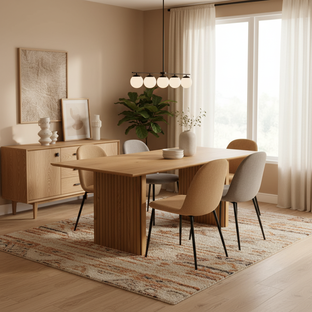 Colima Lamella Rectangular Oak Dining Table Large 210cm x 100cm Top
