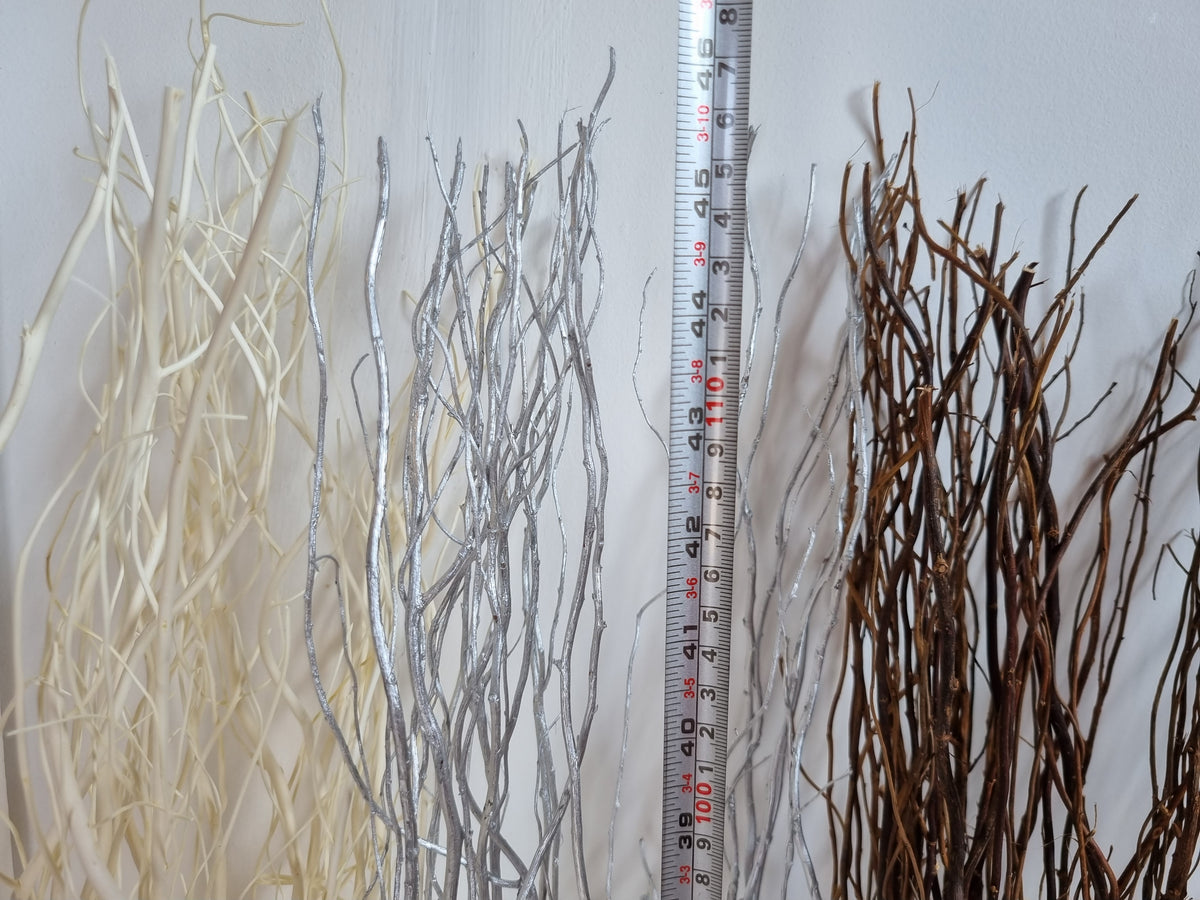 height measurement of twisted bunch of willow twigs by Homestreet on a white background