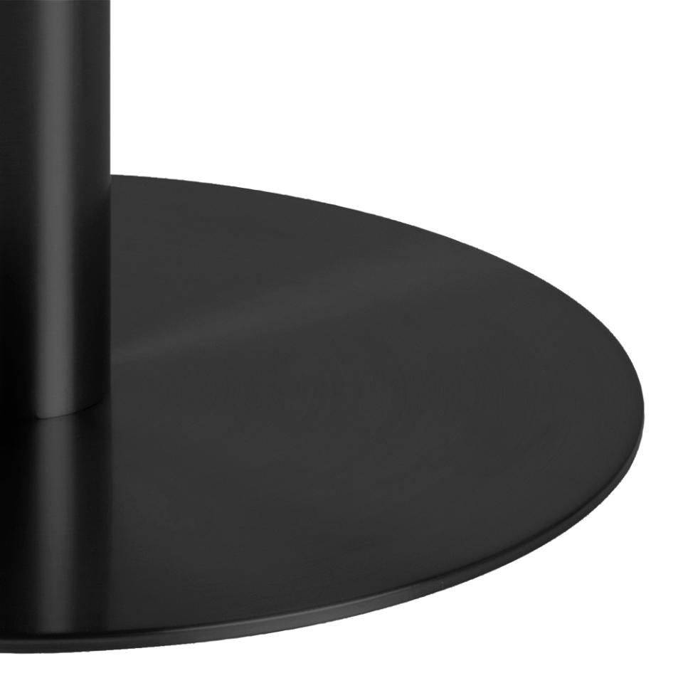 Corby Luxury White Marble Round Dining Table With Black Base 105cm