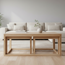 Load image into Gallery viewer, Cornus White Oak Coffee Table Set Versatile 120 x 60 cm With 2 Extra Discreet Tables
