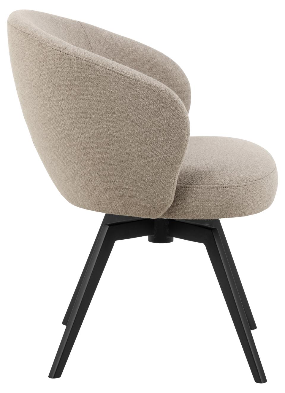 Darlene Dining Chair Beige Fabric Upholstered Swivel With Pocket Springs And Metal Legs