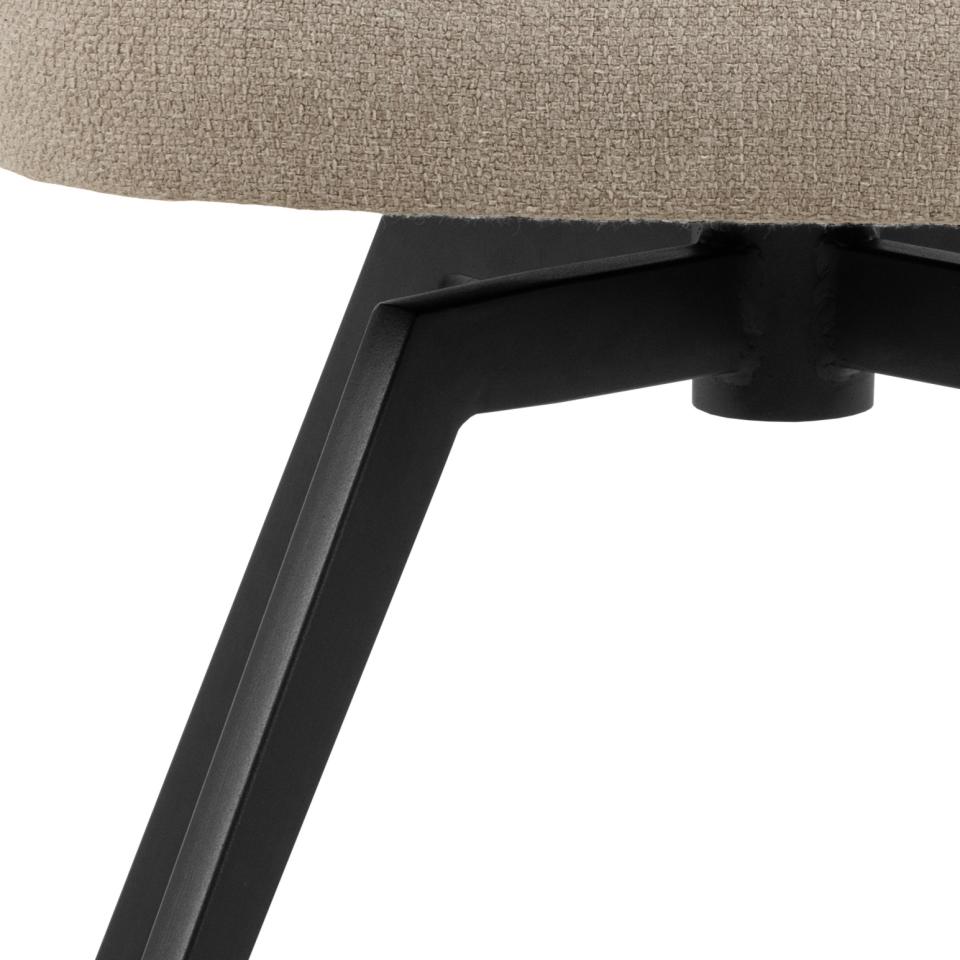 Darlene Dining Chair Beige Fabric Upholstered Swivel With Pocket Springs And Metal Legs