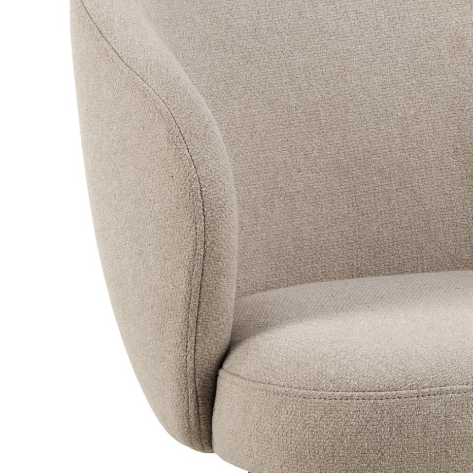Darlene Dining Chair Beige Fabric Upholstered Swivel With Pocket Springs And Metal Legs