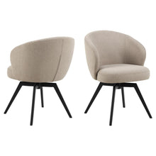 Load image into Gallery viewer, Darlene Divine Beige Fabric Upholstered Swivel Dining Chair With Pocket Springs And Metal Legs
