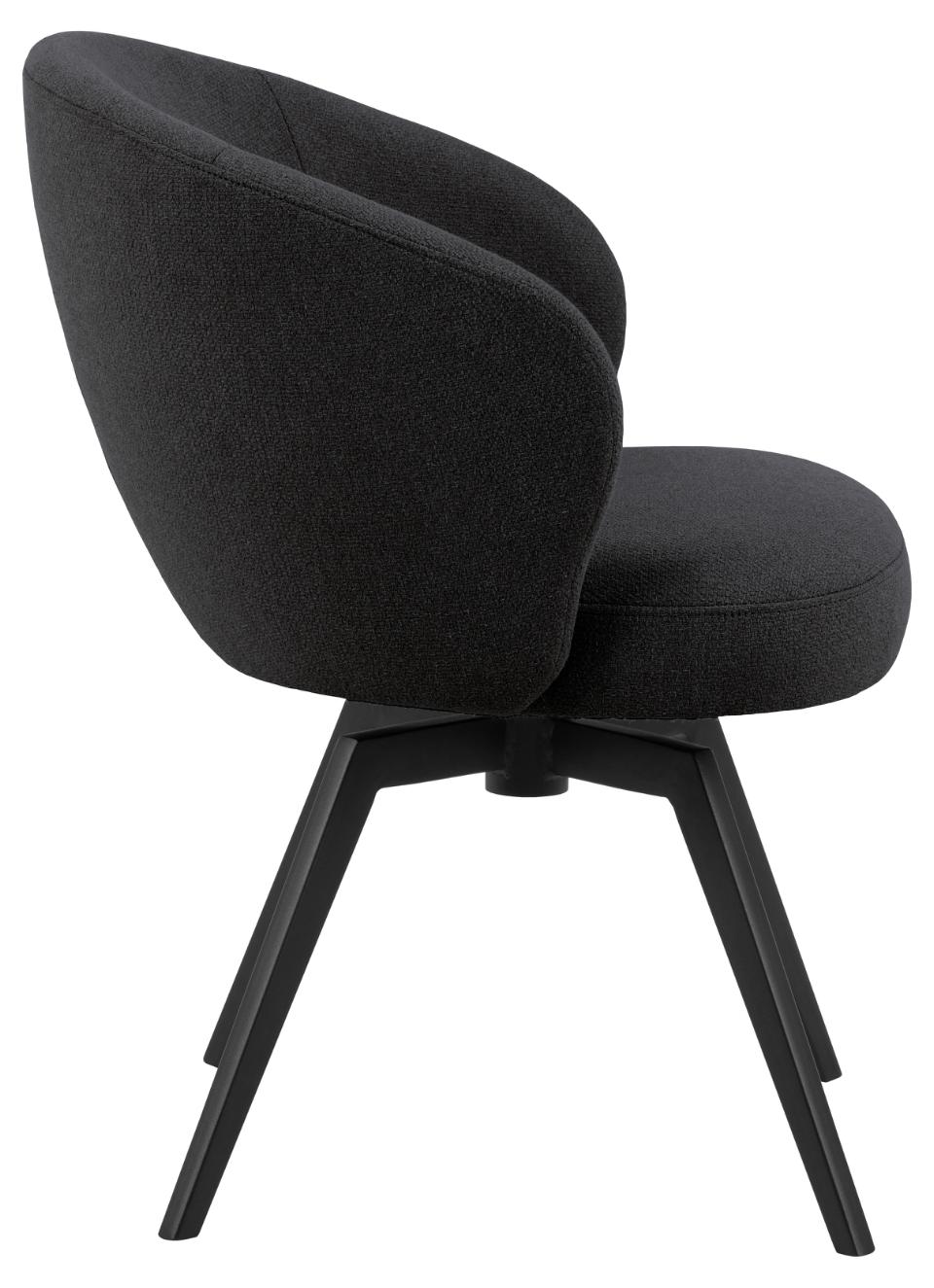 Darlene Dining Chair Dark Grey Fabric Upholstered Swivel With Pocket Springs And Metal Legs