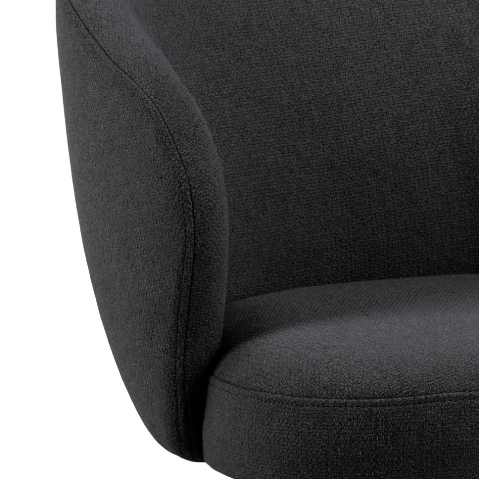 Darlene Dining Chair Dark Grey Fabric Upholstered Swivel With Pocket Springs And Metal Legs