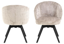 Load image into Gallery viewer, Darlene Juto Fabric Pocket Springs Beige Upholstered Swivel Dining Chair With Metal Legs
