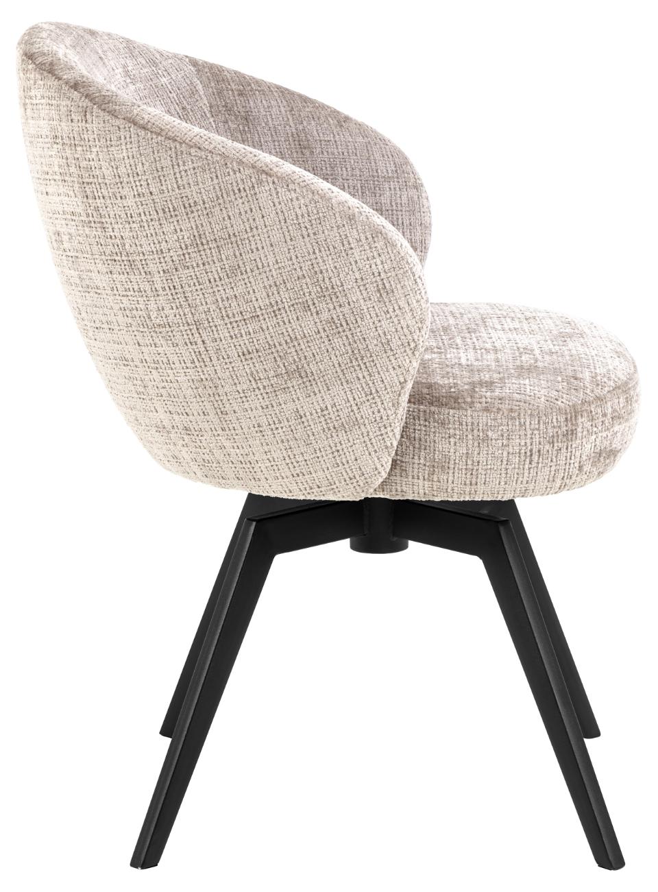 Darlene Juto Fabric Pocket Springs Beige Upholstered Swivel Dining Chair With Metal Legs