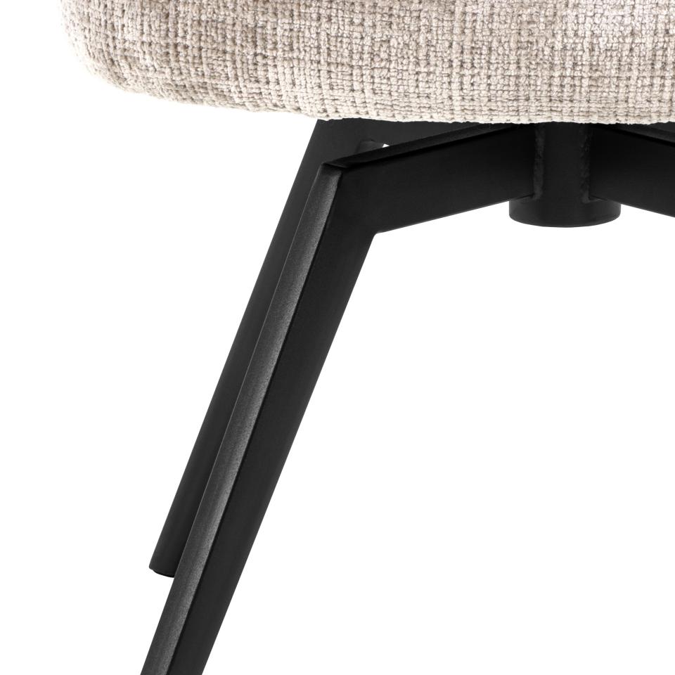 Darlene Juto Fabric Pocket Springs Beige Upholstered Swivel Dining Chair With Metal Legs