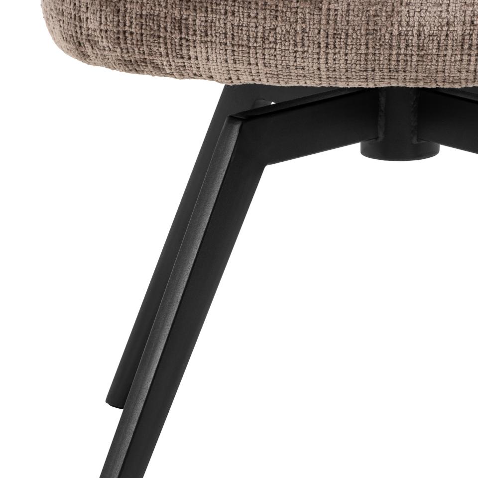 Darlene Juto Fabric Pocket Springs Brown Upholstered Swivel Dining Chair With Metal Legs
